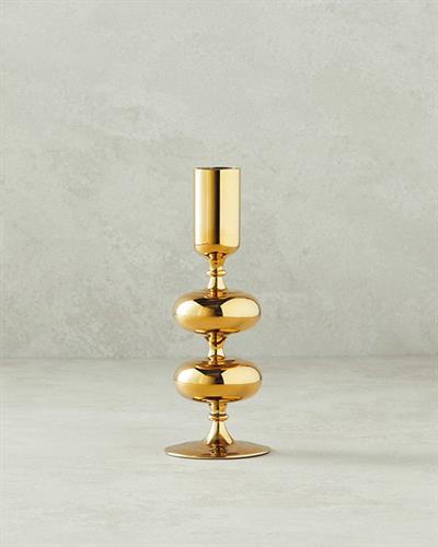 Candlelight Свещник Единичен Стъкло 6x17 cm Златен