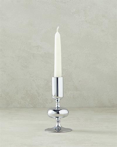 Candlestick Свещник Единичен Стъкло 6,5 x15 см Сребърен.