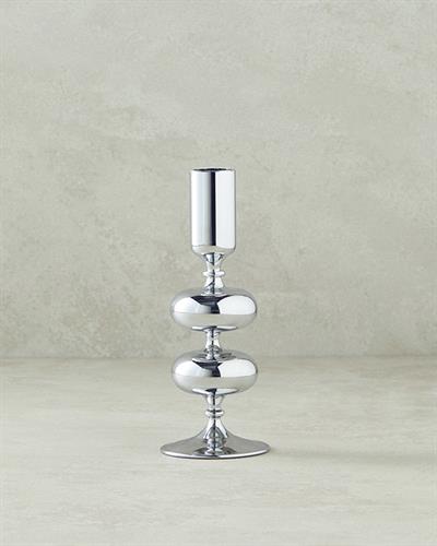 Candlestick Свещник Единичен Стъкло 6x16 см Сребърен.