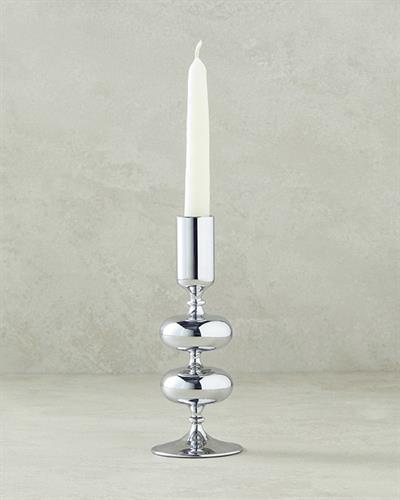 Candlestick Свещник Единичен Стъкло 6x16 см Сребърен.