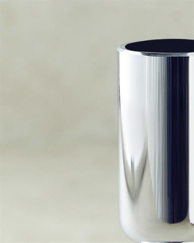 Candlestick Свещник Единичен Стъкло 6x16 см Сребърен.