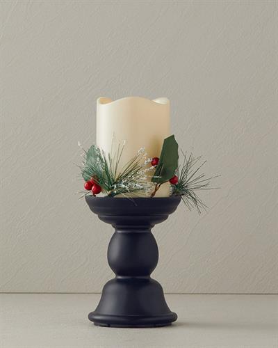 Candlestick Декоративно Осветление С Led 9,7x9,7x23 см Черен