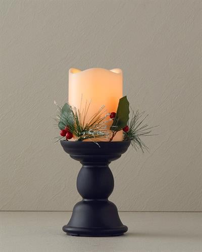 Candlestick Декоративно Осветление С Led 9,7x9,7x23 см Черен