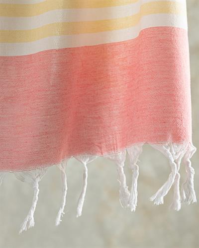 Candy Пештемал На Райета, Памучен, Розово-Жълто, 90 X 150 Cm
