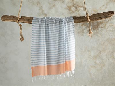 Candy Пещемал на райе Памучен 90x150 cm Оранжев - Син