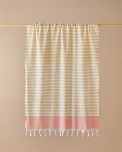 Candy Пещемал на райе Регенериран 90x150 cm Жълт - Корал