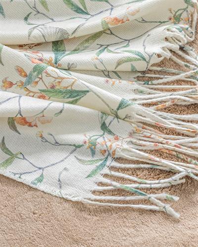 Cania Шал За Кресло Отпечатан, Бяло, 130 X 170 Cm