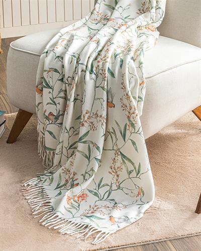 Cania Шал За Кресло Отпечатан, Бяло, 130 X 170 Cm