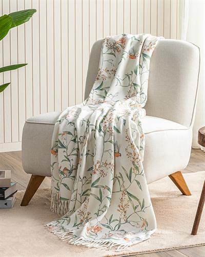 Cania Шал За Кресло Отпечатан, Бяло, 130 X 170 Cm