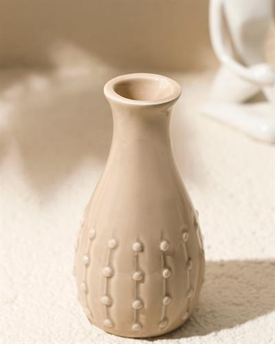 Caprice Ваза Каменна керамика 6,6x 6,6x 12,2 см Бежов