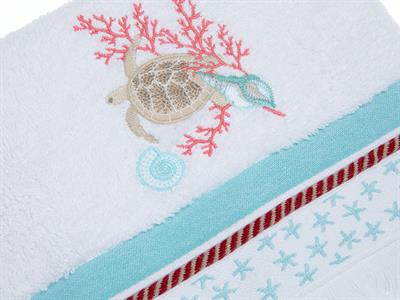 Caretta ХАВЛИЯ ЗА ЛИЦЕ С ресни Бродирани 50x80 cm White