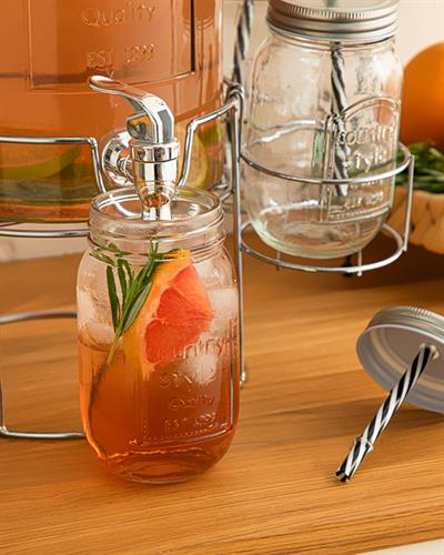 Carina Glass 5 Pieces Beverage Holder 5,5 L Silver.