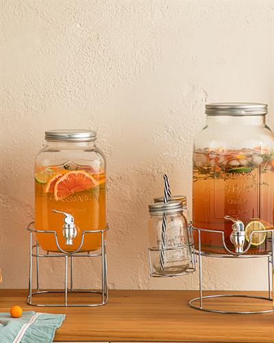 Carina Glass 5 Pieces Beverage Holder 5,5 L Silver.