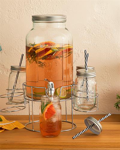 Carina Glass 5 Pieces Beverage Holder 5,5 L Silver.