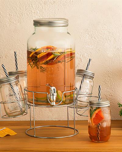 Carina Glass 5 Pieces Beverage Holder 5,5 L Silver.