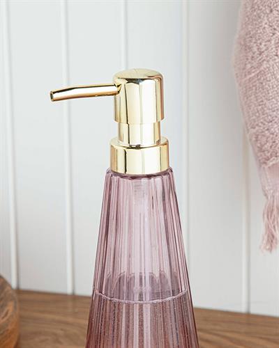 Carla Glass Liquid Soap Dispense 8x8x22,5 cm Pink