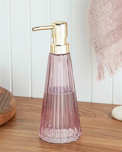 Carla Glass Liquid Soap Dispense 8x8x22,5 cm Pink
