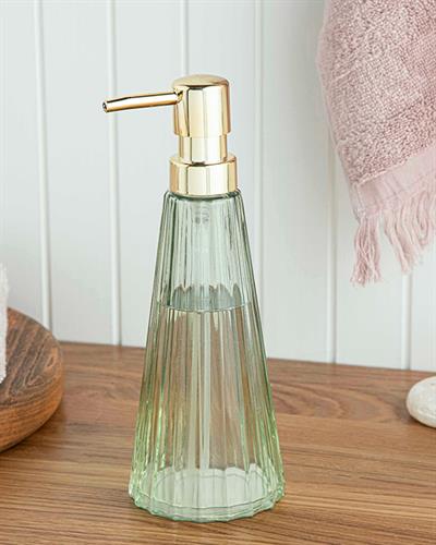 Carla Glass Liquid Soap Dispense 8x8x22,5 cm Green