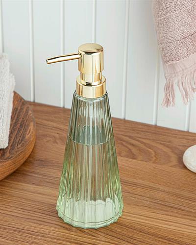 Carla Glass Liquid Soap Dispense 8x8x22,5 cm Green