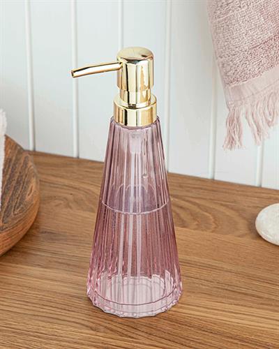 Carla Glass Liquid Soap Dispense 8x8x22,5 cm Pink