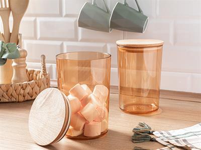 Carlisa КУТИЯ ЗА СЪХРАНЕНИЕ 2 комплект Пластмасов 1500 ml Амбър