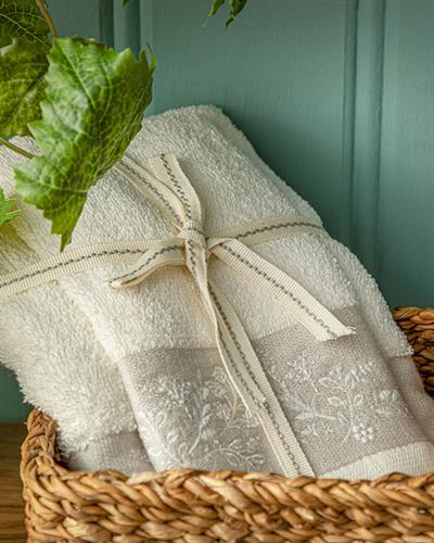 Carlotta Комплект Кърпи За Лице Двоен комплект Памучен 30x40+50x70 Бял