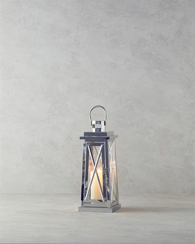 Carly Metal Lantern 42 cm Silver.