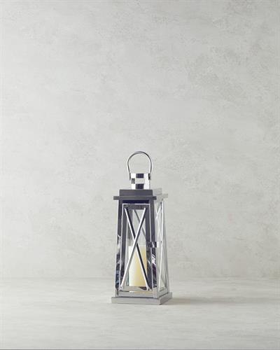 Carly Metal Lantern 42 cm Silver.