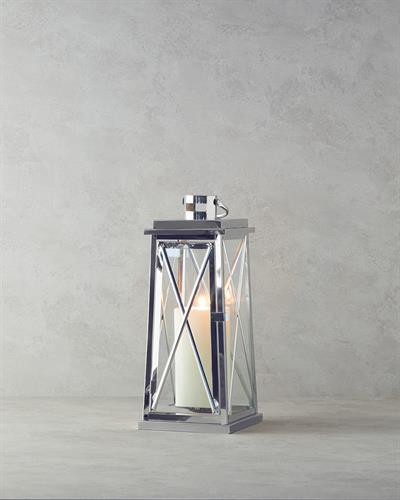 Carly Metal Lantern 56 cm Silver.