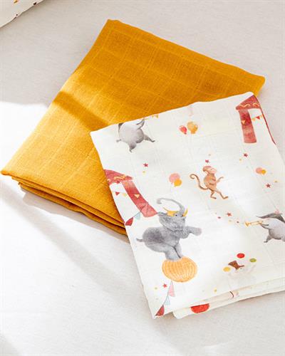 Carnival Бебешки Муселин Комплект 2Бр., Памучен, Горчица, 65 X 65 Cm