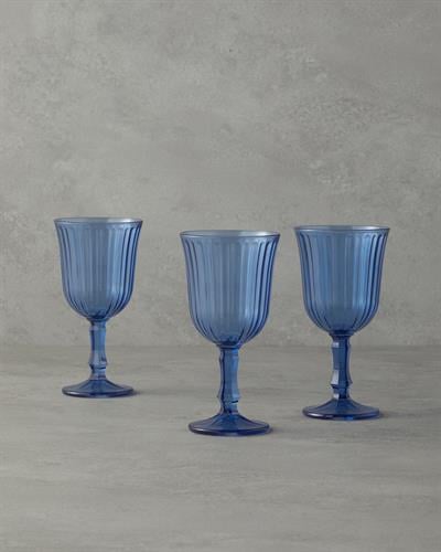 Carnival Чаши Със Столче 3 бр. Стъкло 120 мл Син