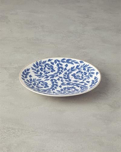 Carnival Floral Чиния За Торта Костен порцелан 20 см Морскосин - Бял