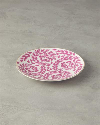 Чиния За Торта Костен порцелан 20 см Цикламен - Бял