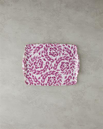 Carnival Floral Тепсия Нехлъзгащ се Меламин 27x36 см Цикламен