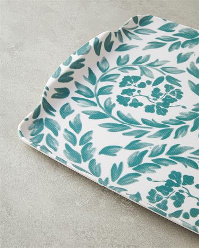 Carnival Floral Тепсия Нехлъзгащ се Меламин 30x41 см Зелен