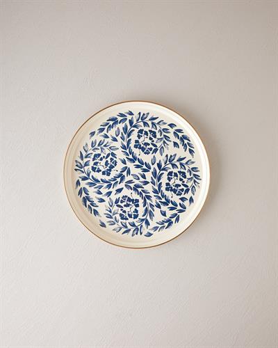 Carnival Floral Тепсия Емайлиран 31 см Бял - Морскосин