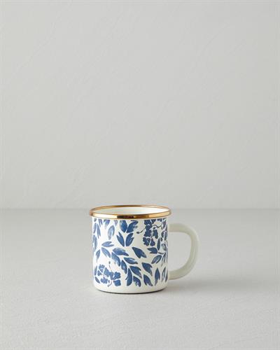 Carnival Floral Чаша Емайлиран 350 мл.. Бял - Морскосин