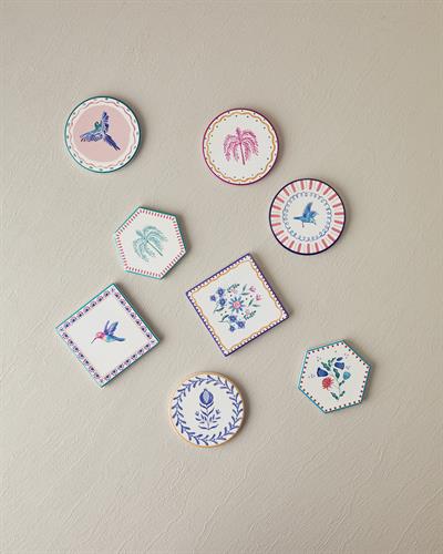 Silicone Coaster 10,8 cm Pink-Blue