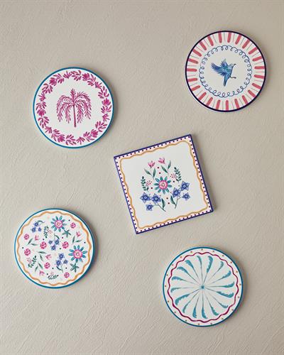 Carnival Flower Подложка За Топло Сервиране Керамика 16x16 см Син