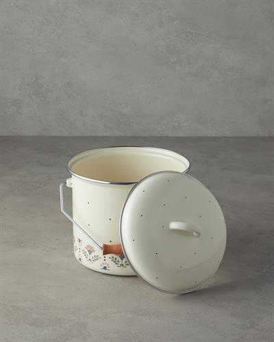 Carnival Flower Меден Съд Емайлиран 20 см Син - Бял.