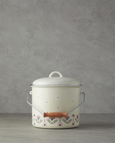 Carnival Flower Меден Съд Емайлиран 20 см Син - Бял.