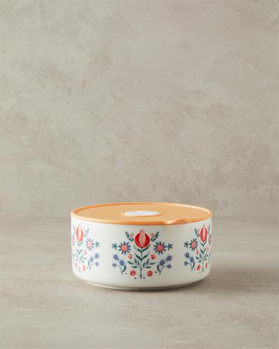 Carnival Flower Кутия За Съхранение Китайски костен порцелан 850 мл Жълт