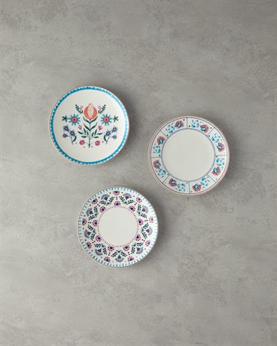 Чиния За Торта Костен порцелан 20 см Шарен