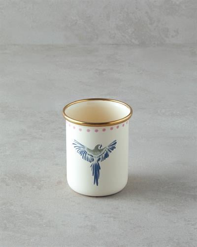 ЧАША Емайлиран 350 ml Бяло синьо