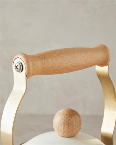 Enamel Tea Pot 2 Litre Cream