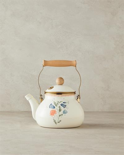 Enamel Tea Pot 2 Litre Cream