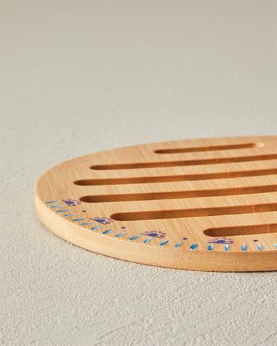 Carnival Square Подложка За Топло Сервиране Бамбук 19,5 см Син