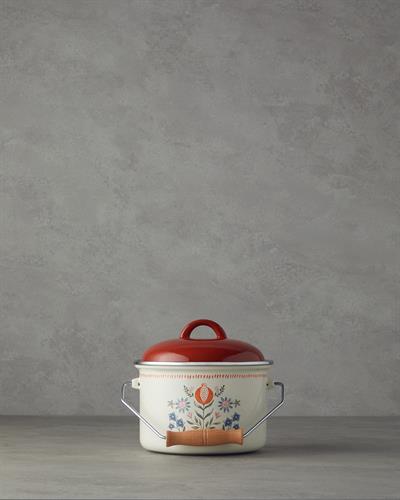 Carnival Time Меден Съд Емайлиран 16 см Розов - Бял.