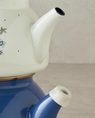 Enamel Tea Pot 0,50 lt + 1,1 lt Blue