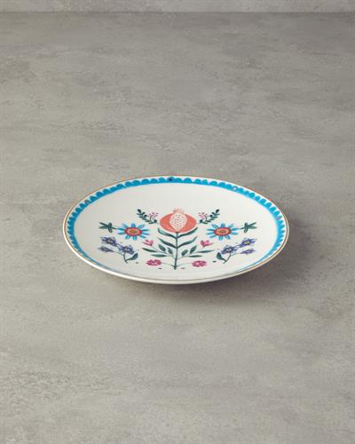 Чиния За Торта Костен порцелан 20 см Шарен